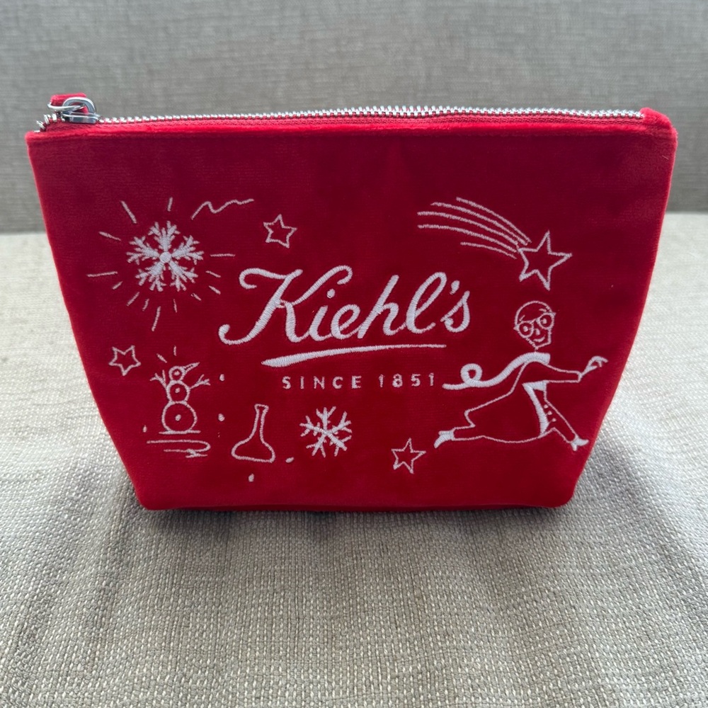 NWOT Kiehl's Limited Edition Red Velvet Cosmetics Pouch